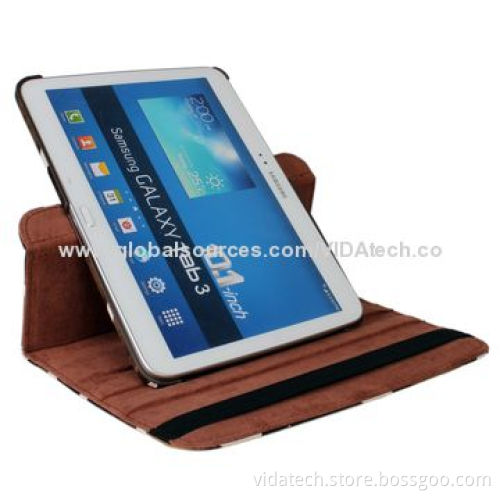 Leather Case for Samsung Galaxy Tab3 P5200, 360-degrees Rotation, w/ Holder, 10.1 Inches,Manufacture